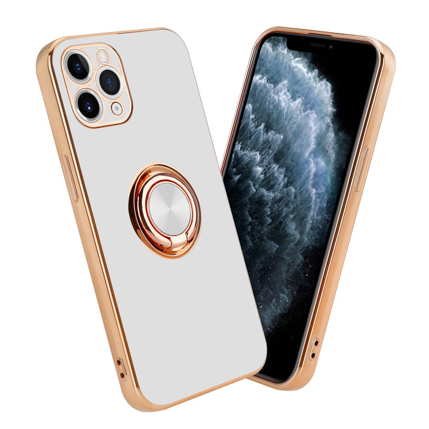 Cadorabo Schutzhülle für Apple iPhone 11 PRO Hülle in Weiß Etui Case Cover Kameraschutz magnetische Autohalterung