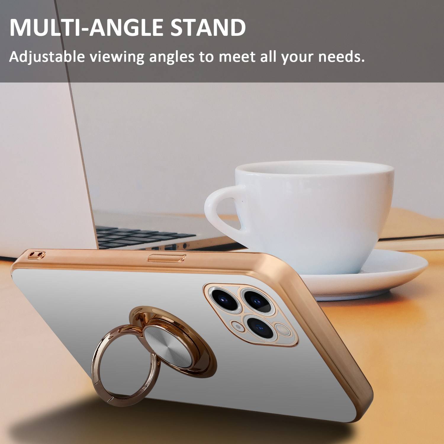 Cadorabo Schutzhülle für Apple iPhone 11 PRO MAX Hülle in Weiß Etui Case Cover Kameraschutz magnetische Autohalterung