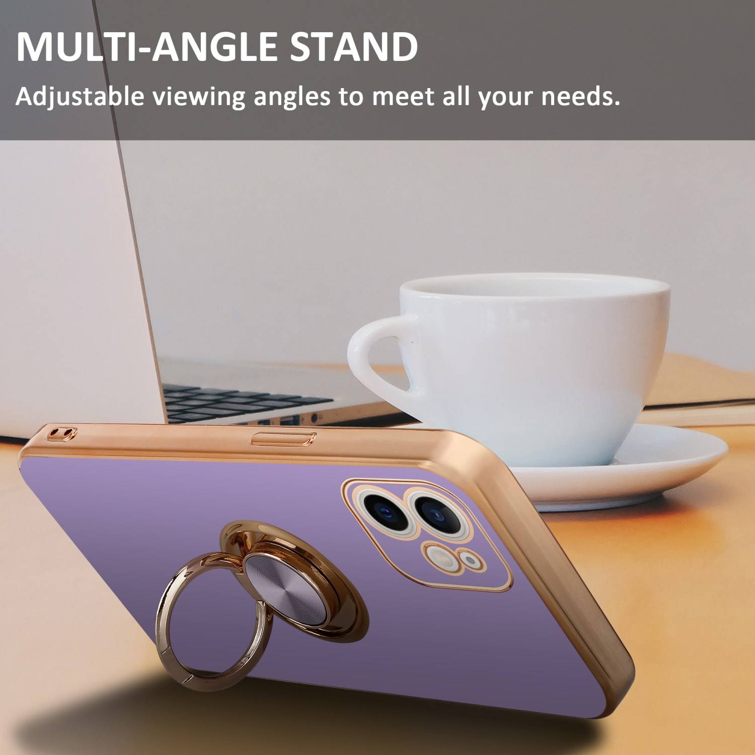 Cadorabo Schutzhülle für Apple iPhone 12 MINI Hülle in Lila Etui Case Cover Kameraschutz magnetische Autohalterung