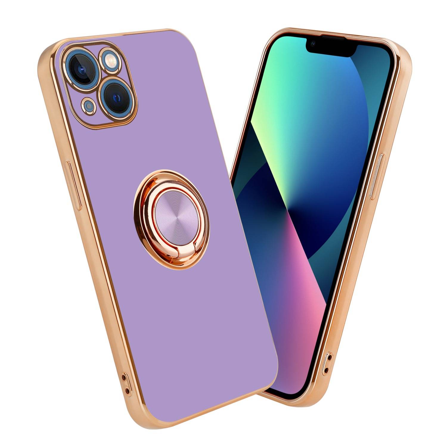 Cadorabo Schutzhülle für Apple iPhone 13 MINI Hülle in Lila Etui Case Cover Kameraschutz magnetische Autohalterung
