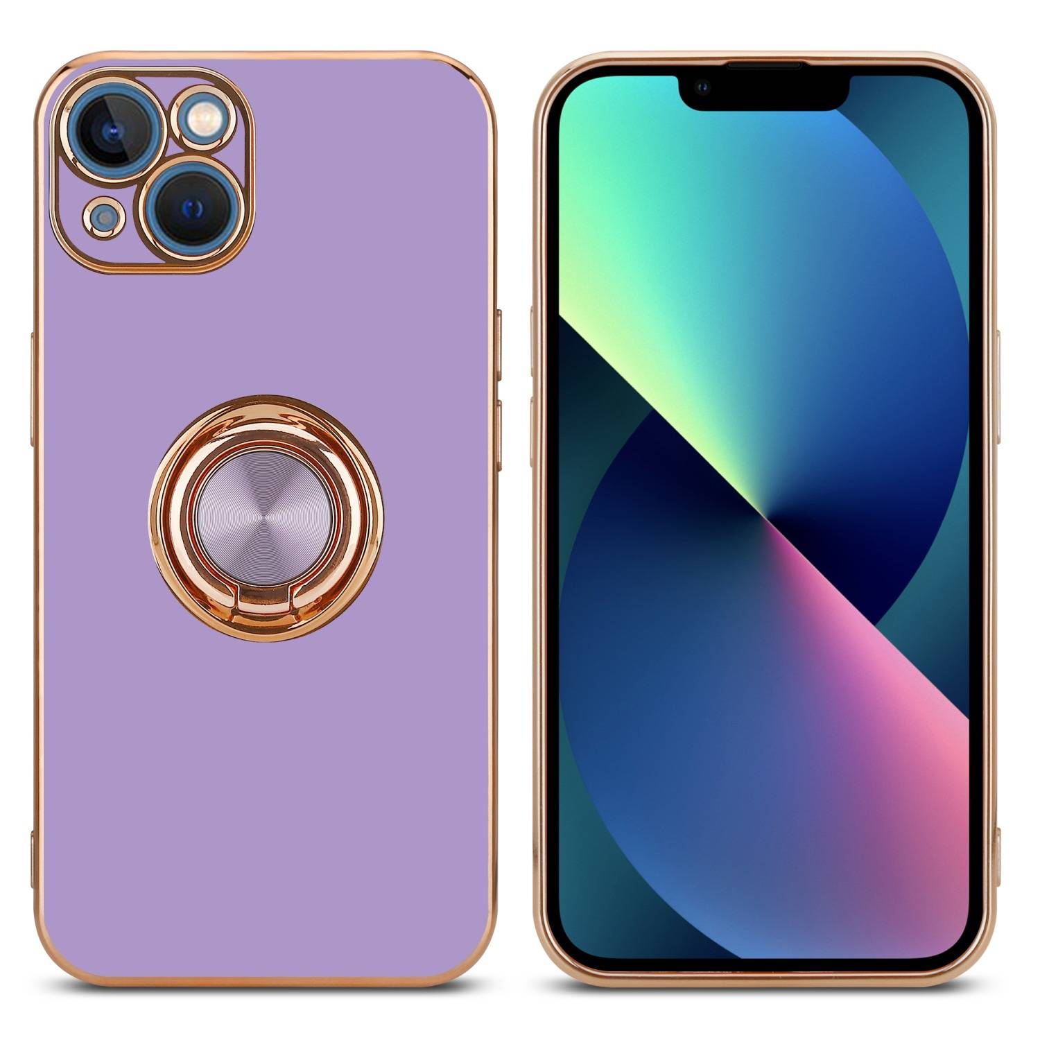 Cadorabo Schutzhülle für Apple iPhone 13 MINI Hülle in Lila Etui Case Cover Kameraschutz magnetische Autohalterung