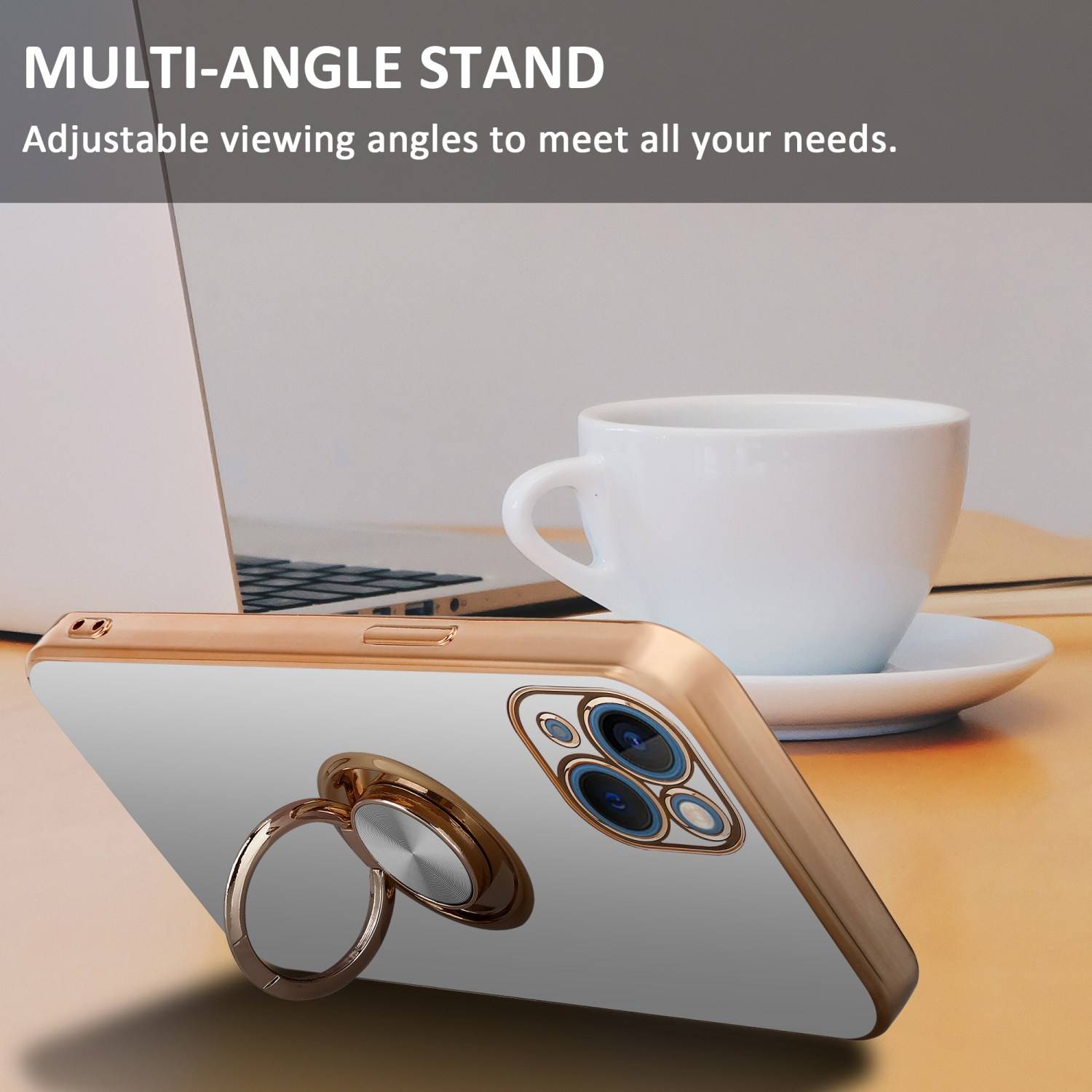 Cadorabo Schutzhülle für Apple iPhone 13 MINI Hülle in Weiß Etui Case Cover Kameraschutz magnetische Autohalterung