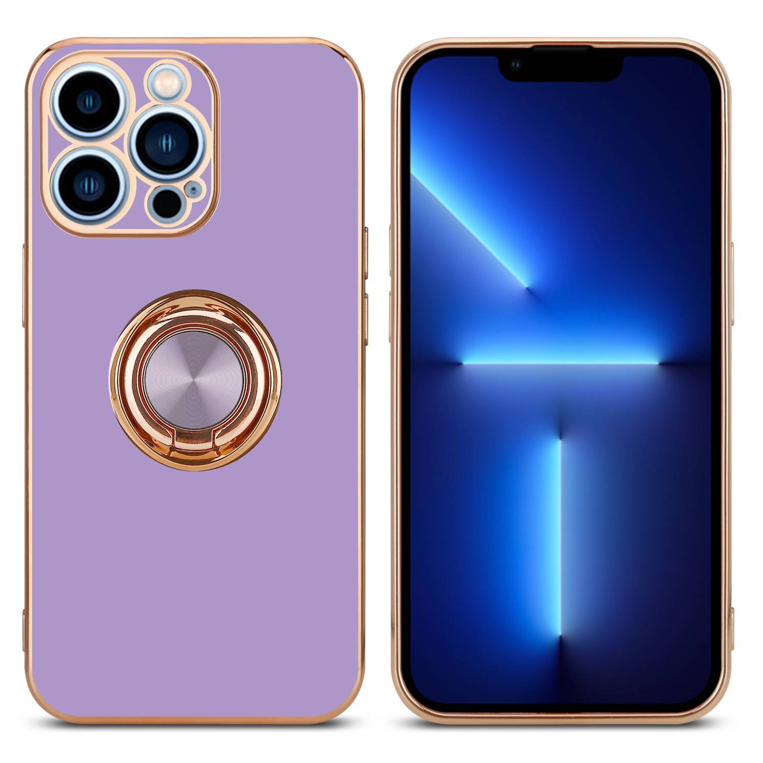 Cadorabo Schutzhülle für Apple iPhone 13 PRO MAX Hülle in Lila Etui Case Cover Kameraschutz magnetische Autohalterung