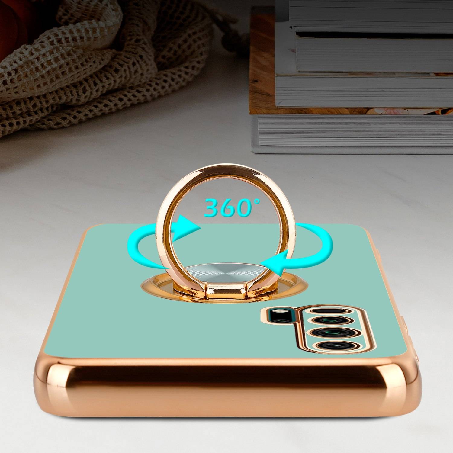 Cadorabo Schutzhülle für Honor 20 PRO Hülle in Türkis Etui Case Cover Kameraschutz magnetische Autohalterung