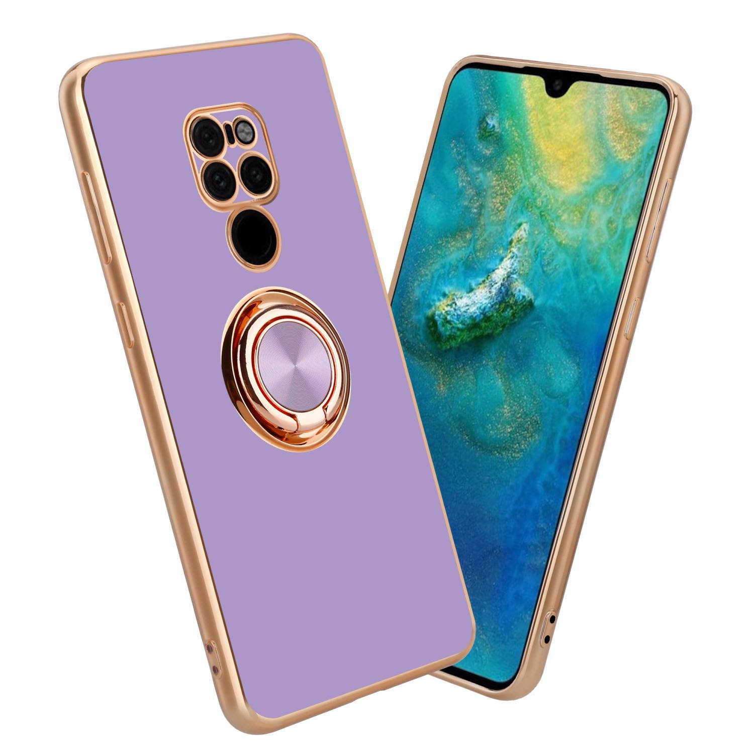 Cadorabo Schutzhülle für Huawei MATE 20 Hülle in Lila Etui Case Cover Kameraschutz magnetische Autohalterung