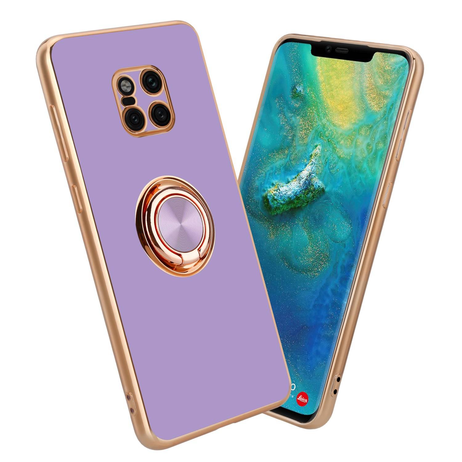 Cadorabo Schutzhülle für Huawei MATE 20 PRO Hülle in Lila Etui Case Cover Kameraschutz magnetische Autohalterung