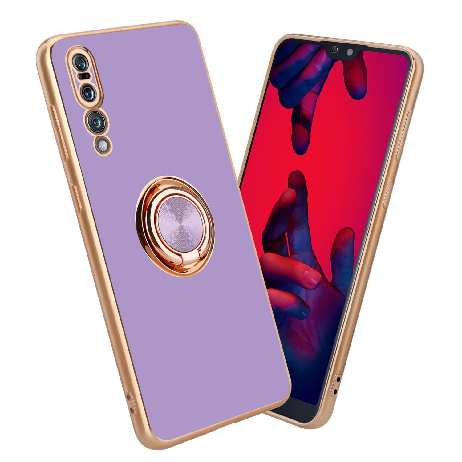 Cadorabo Schutzhülle für Huawei P20 PRO / P20 PLUS Hülle in Lila Etui Case Cover Kameraschutz magnetische Autohalterung