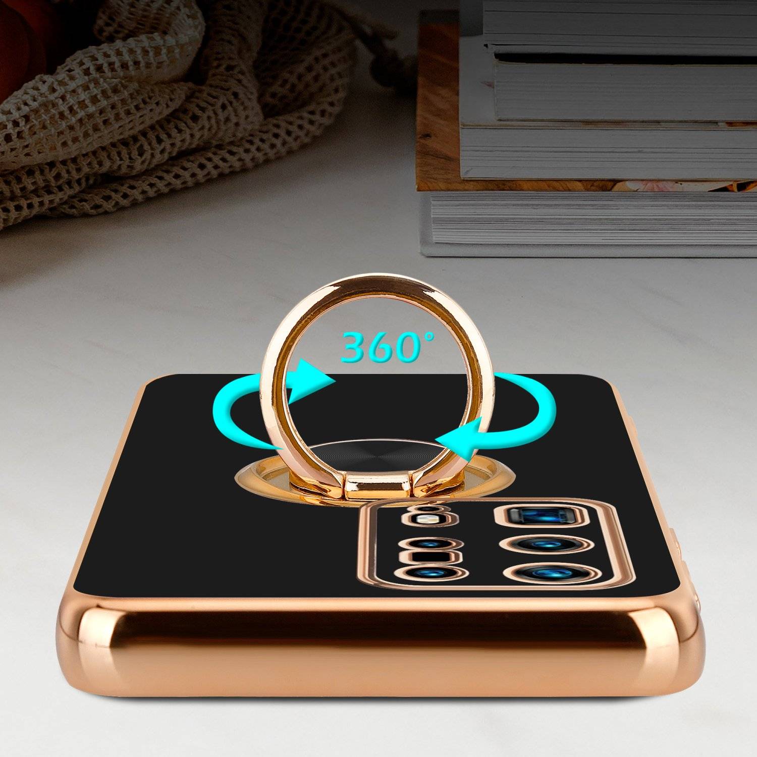 Cadorabo Schutzhülle für Huawei P40 PRO+ Hülle in Schwarz Etui Case Cover Kameraschutz magnetische Autohalterung