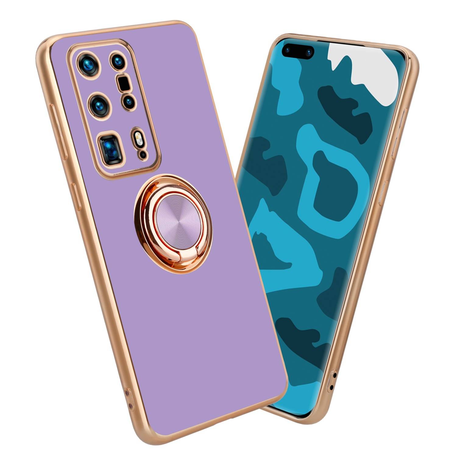 Cadorabo Schutzhülle für Huawei P40 PRO+ Hülle in Lila Etui Case Cover Kameraschutz magnetische Autohalterung