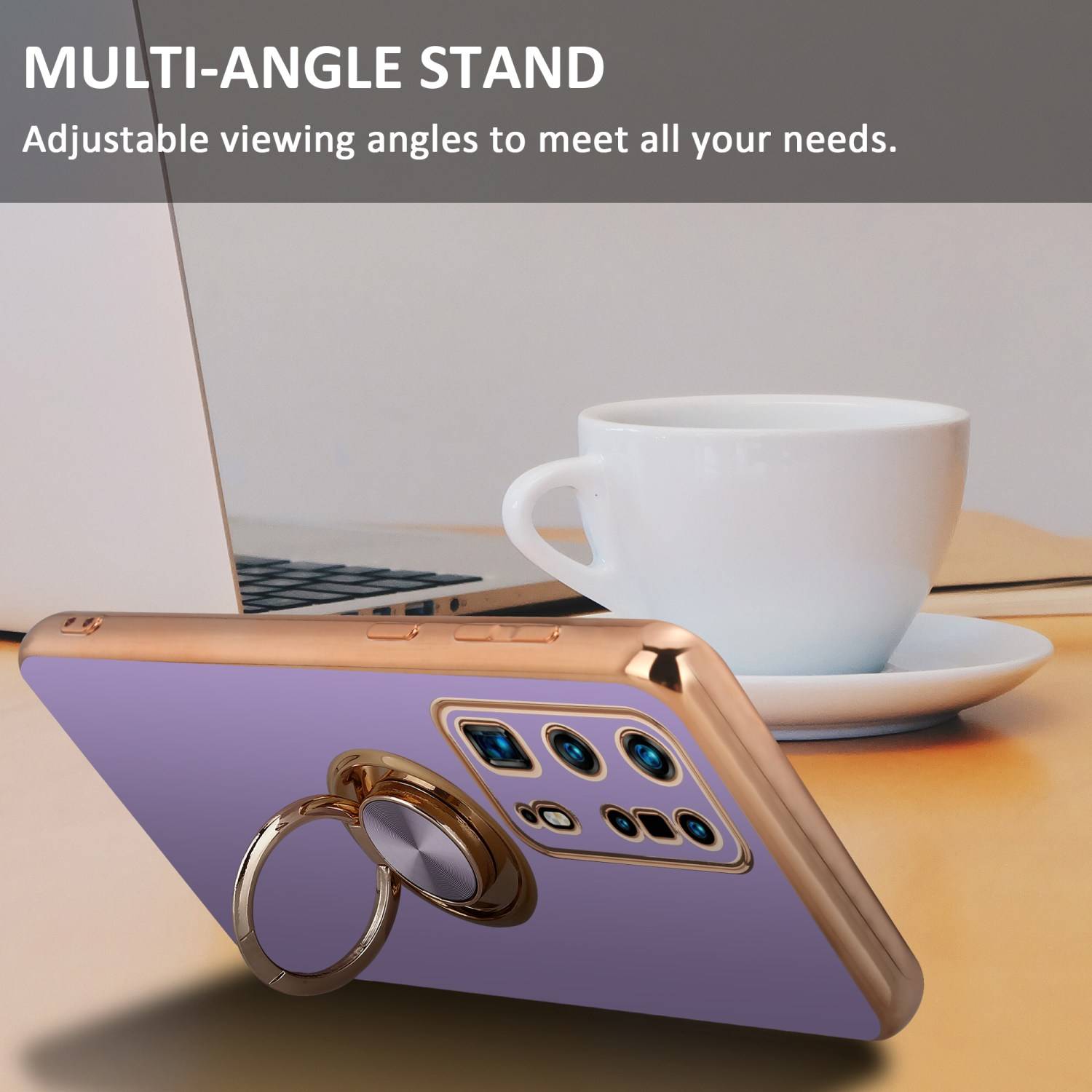 Cadorabo Schutzhülle für Huawei P40 PRO+ Hülle in Lila Etui Case Cover Kameraschutz magnetische Autohalterung