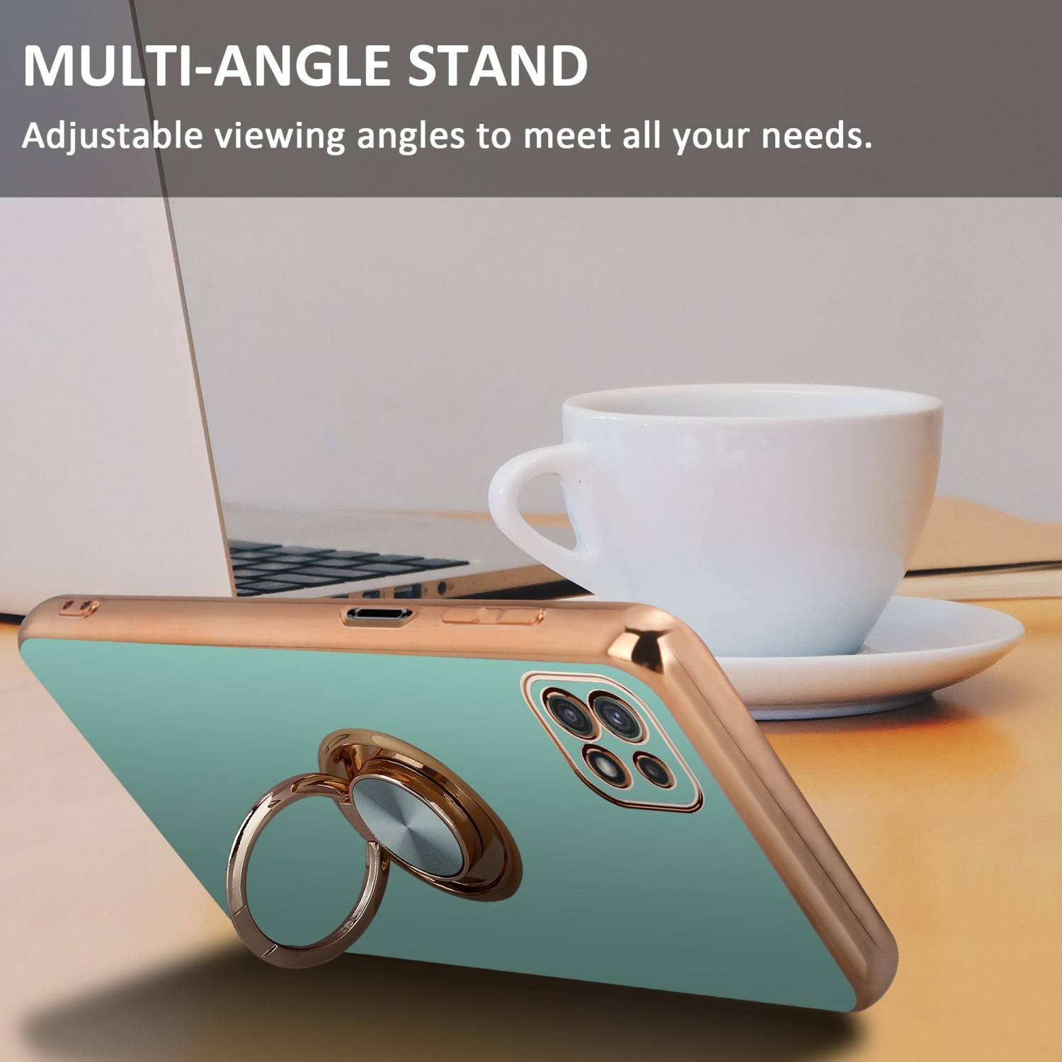 Cadorabo Schutzhülle für Samsung Galaxy A22 5G Hülle in Türkis Etui Case Cover Kameraschutz magnetische Autohalterung