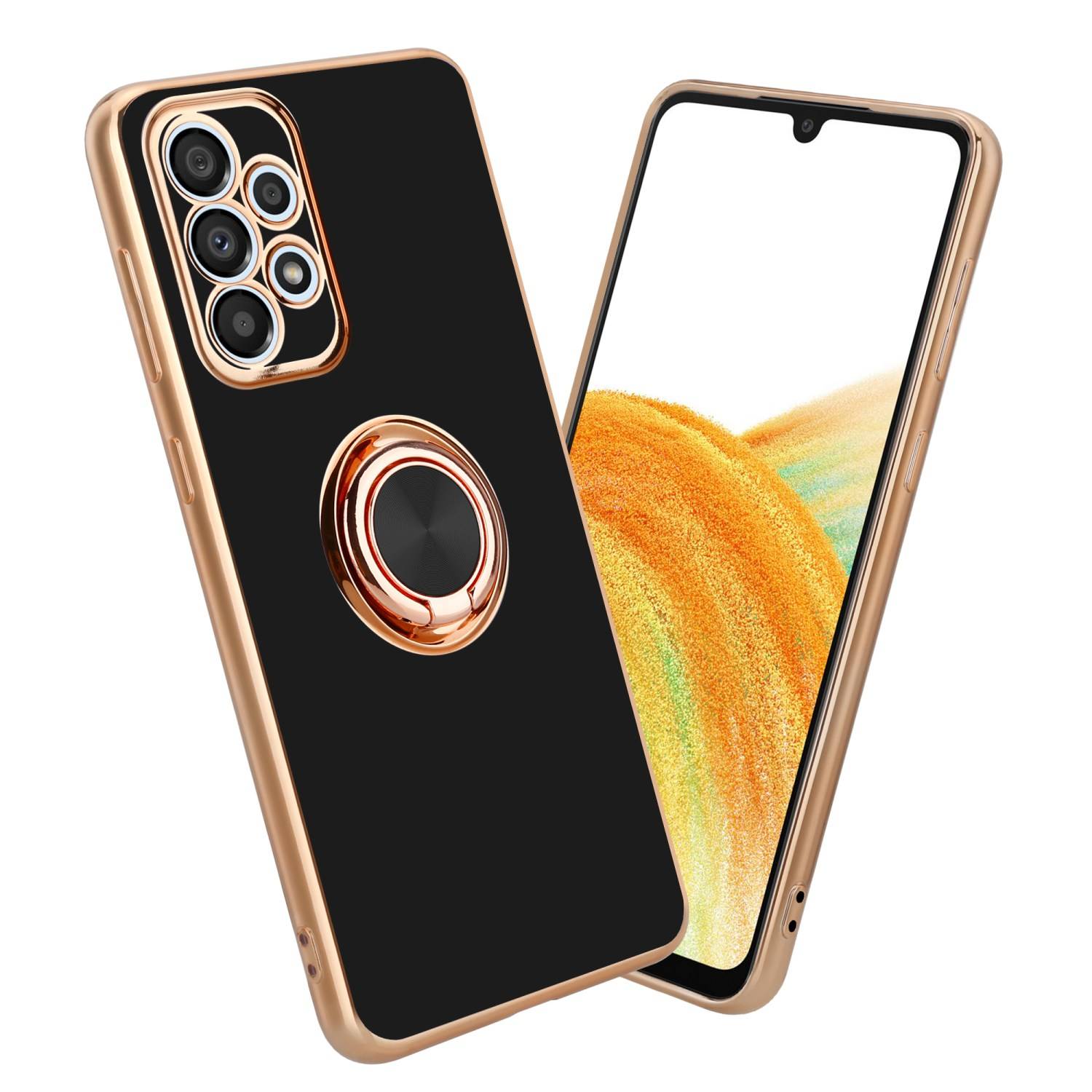 Cadorabo Schutzhülle für Samsung Galaxy A52 (4G / 5G) / A52s Hülle in Schwarz Etui Case Cover Kameraschutz magnetische