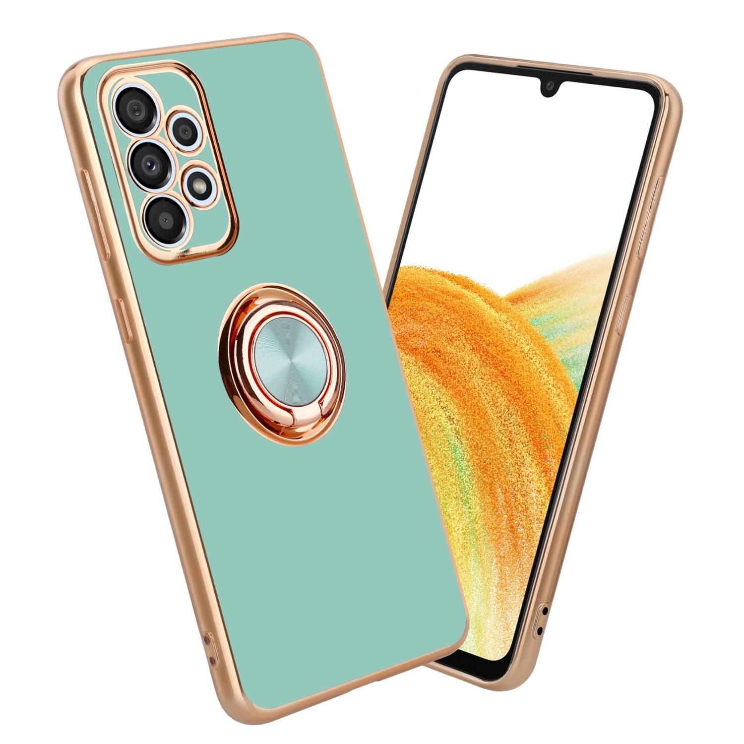 Cadorabo Schutzhülle für Samsung Galaxy A52 (4G / 5G) / A52s Hülle in Türkis Etui Case Cover Kameraschutz magnetische