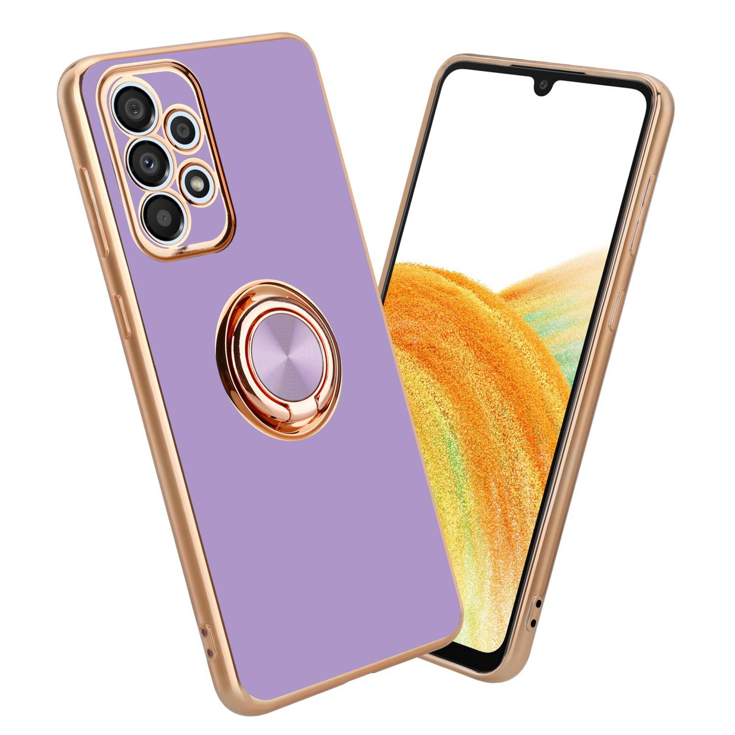 Cadorabo Schutzhülle für Samsung Galaxy A52 (4G / 5G) / A52s Hülle in Lila Etui Case Cover Kameraschutz magnetische