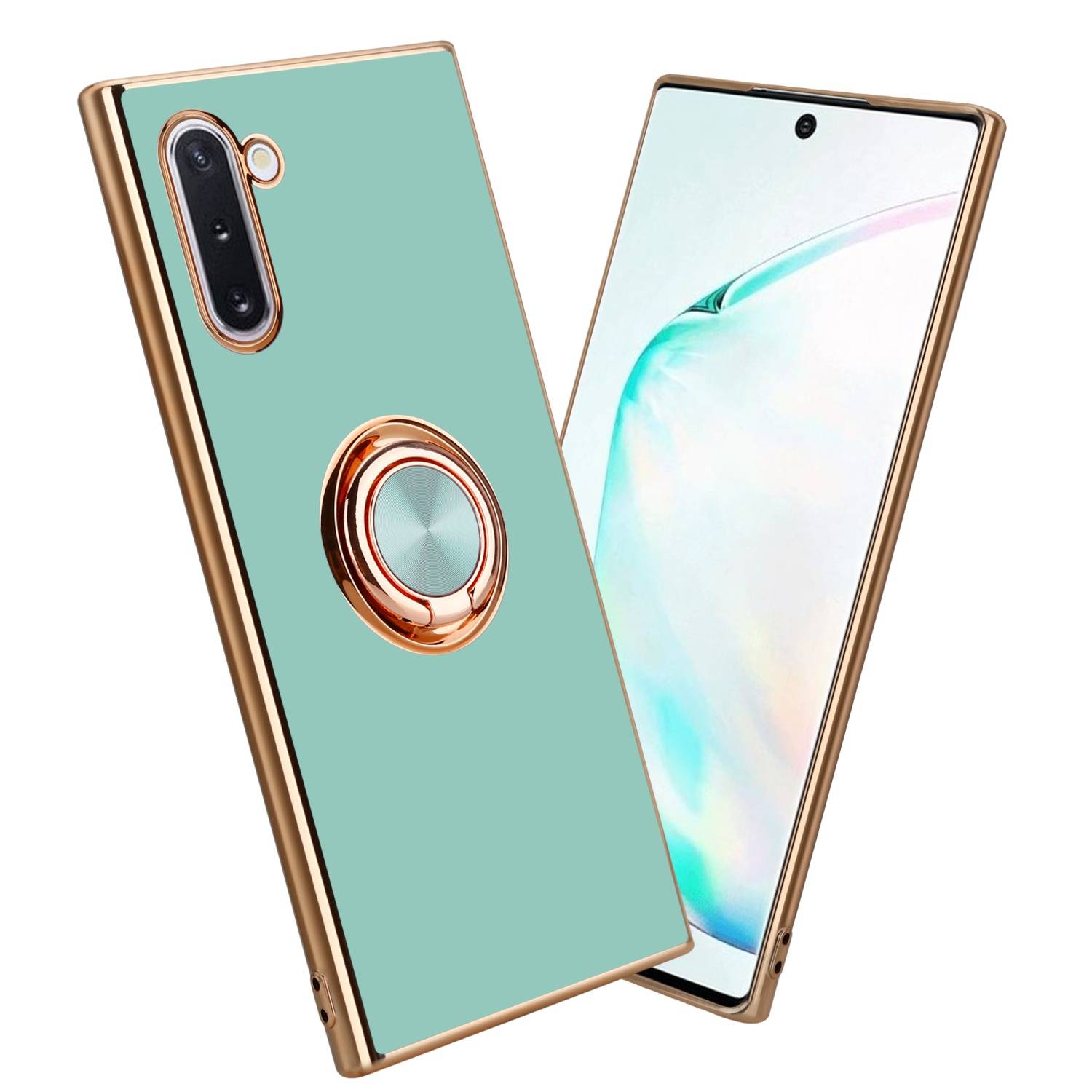 Cadorabo Schutzhülle für Samsung Galaxy NOTE 10 Hülle in Türkis Etui Case Cover Kameraschutz magnetische Autohalterung