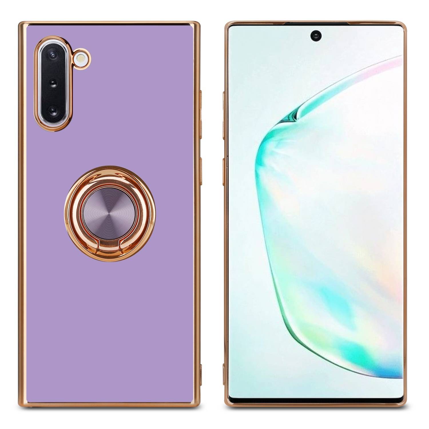 Cadorabo Schutzhülle für Samsung Galaxy NOTE 10 Hülle in Lila Etui Case Cover Kameraschutz magnetische Autohalterung