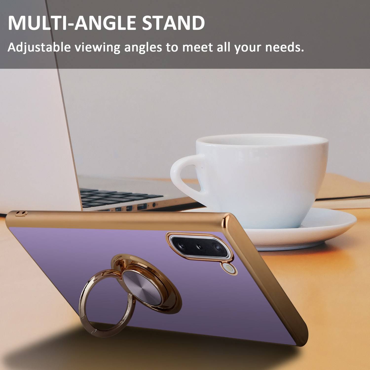 Cadorabo Schutzhülle für Samsung Galaxy NOTE 10 Hülle in Lila Etui Case Cover Kameraschutz magnetische Autohalterung