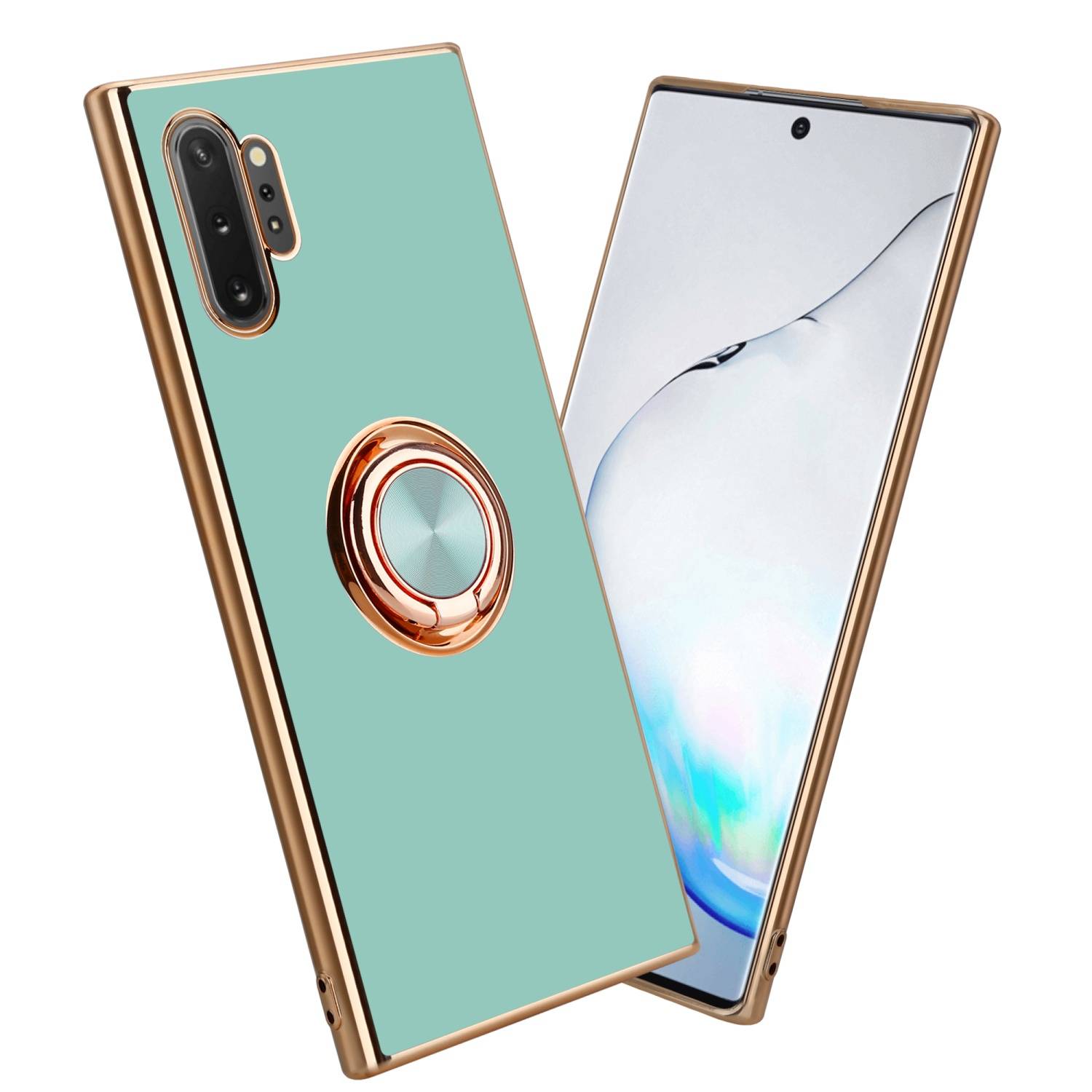 Cadorabo Schutzhülle für Samsung Galaxy NOTE 10 PLUS Hülle in Türkis Etui Case Cover Kameraschutz magnetische