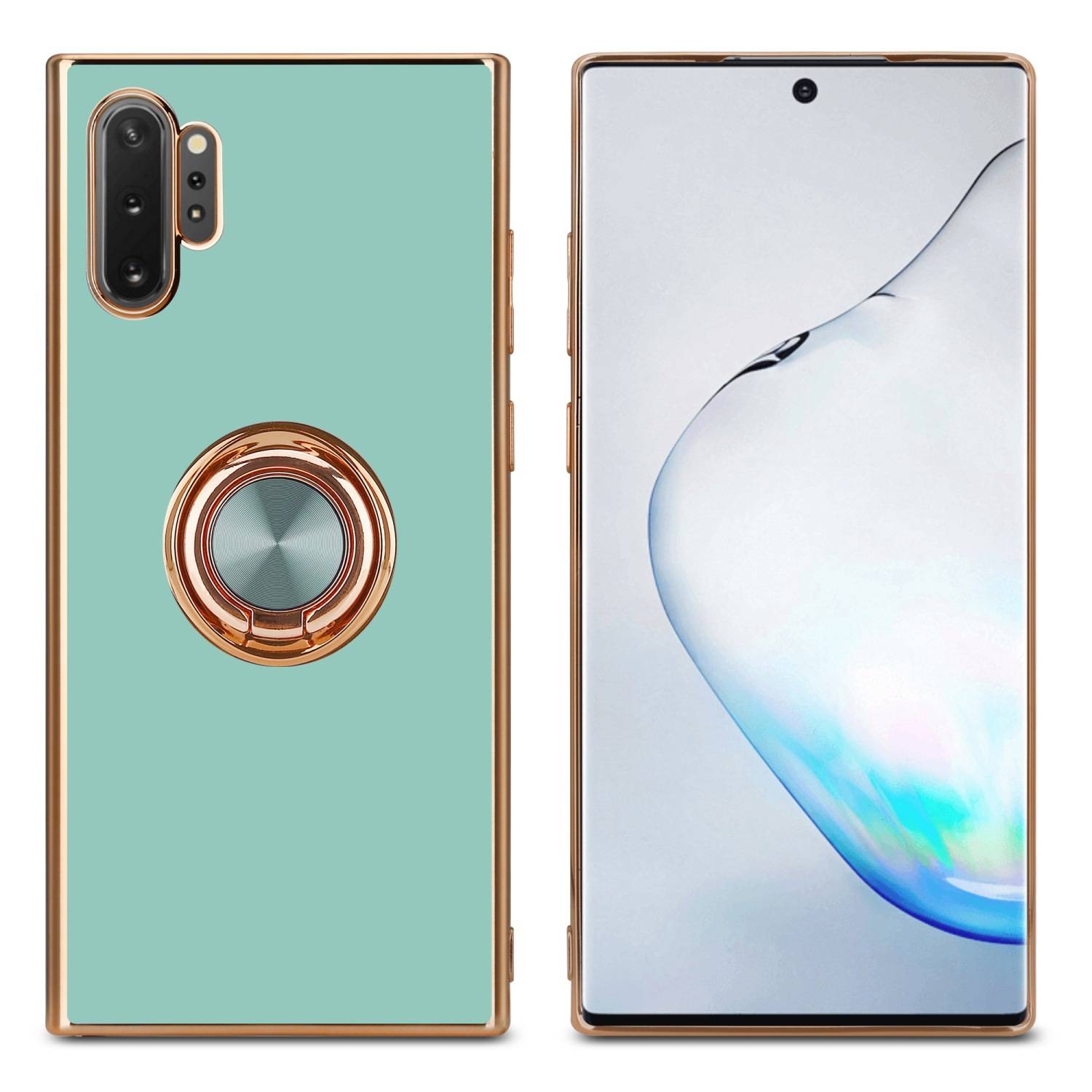 Cadorabo Schutzhülle für Samsung Galaxy NOTE 10 PLUS Hülle in Türkis Etui Case Cover Kameraschutz magnetische