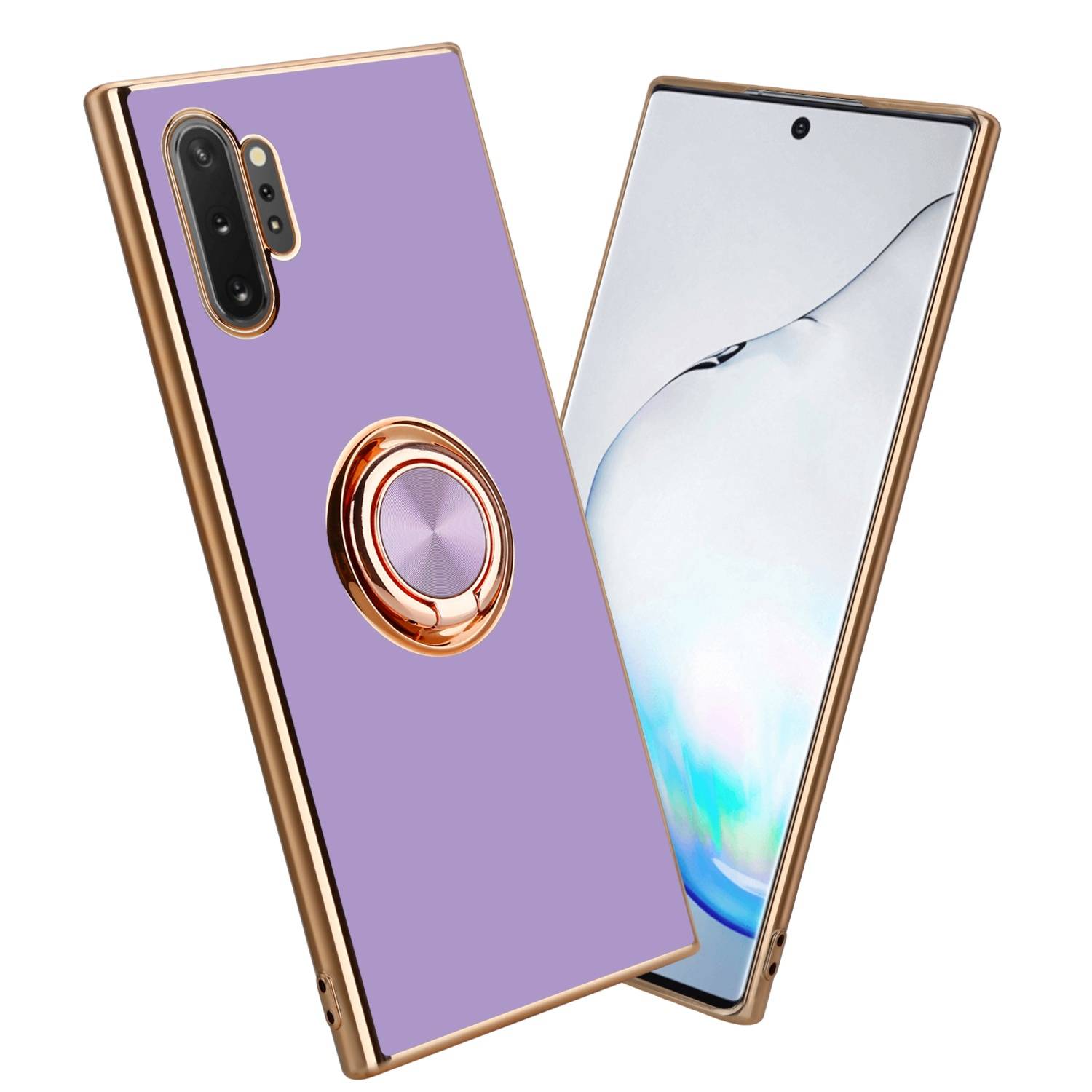 Cadorabo Schutzhülle für Samsung Galaxy NOTE 10 PLUS Hülle in Lila Etui Case Cover Kameraschutz magnetische