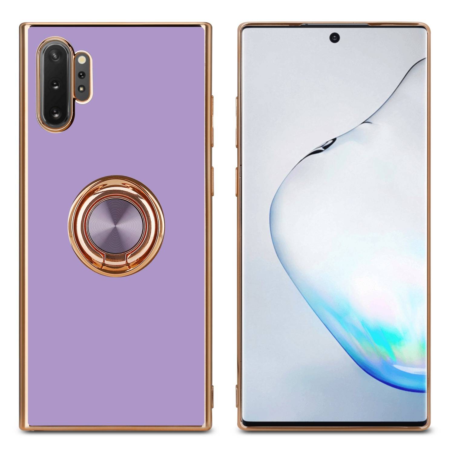 Cadorabo Schutzhülle für Samsung Galaxy NOTE 10 PLUS Hülle in Lila Etui Case Cover Kameraschutz magnetische