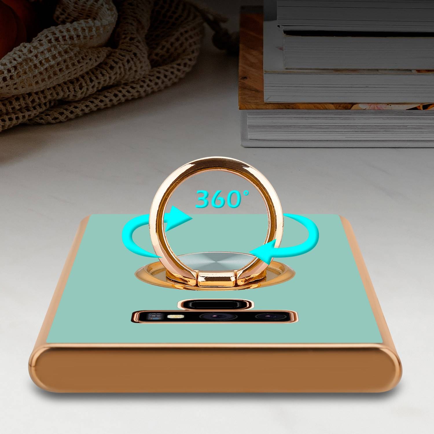 Cadorabo Schutzhülle für Samsung Galaxy NOTE 9 Hülle in Türkis Etui Case Cover Kameraschutz magnetische Autohalterung