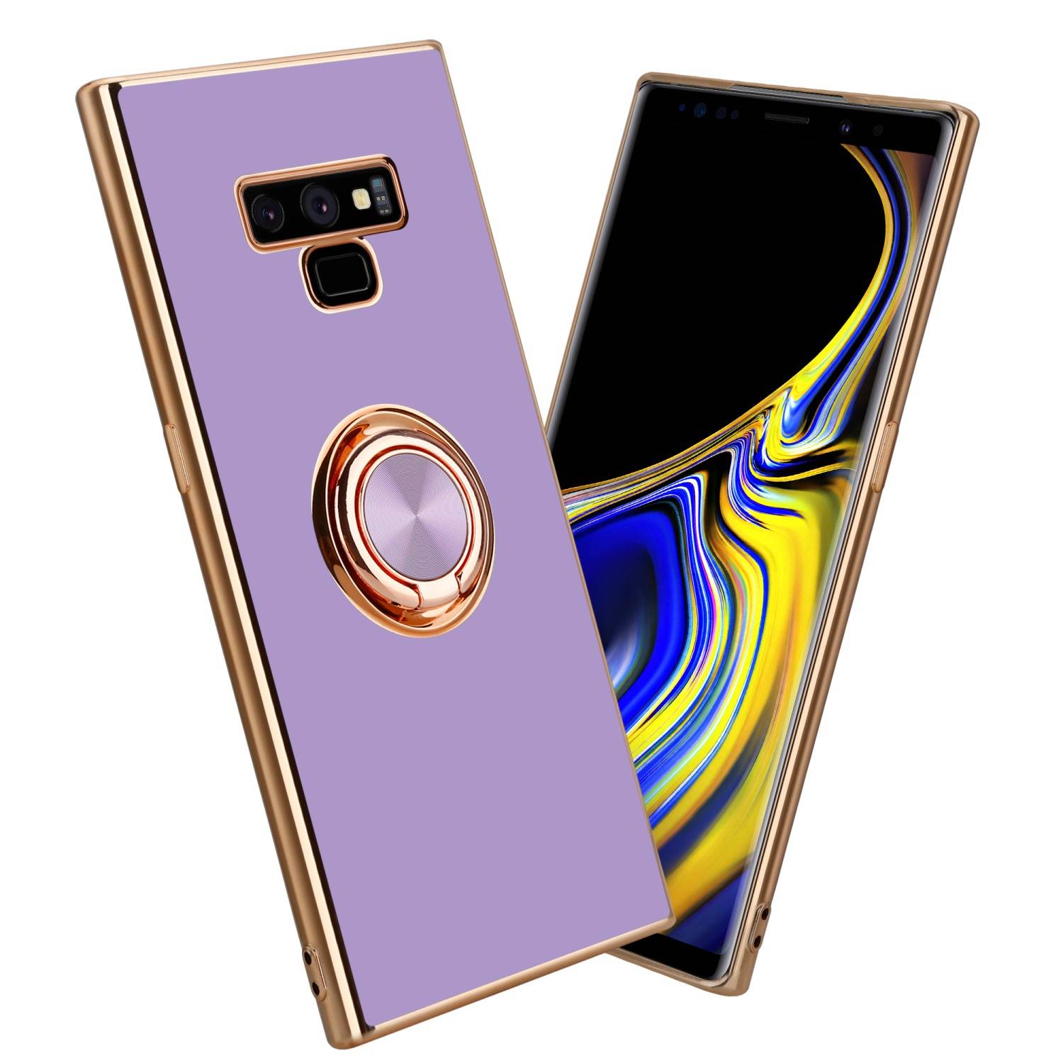 Cadorabo Schutzhülle für Samsung Galaxy NOTE 9 Hülle in Lila Etui Case Cover Kameraschutz magnetische Autohalterung