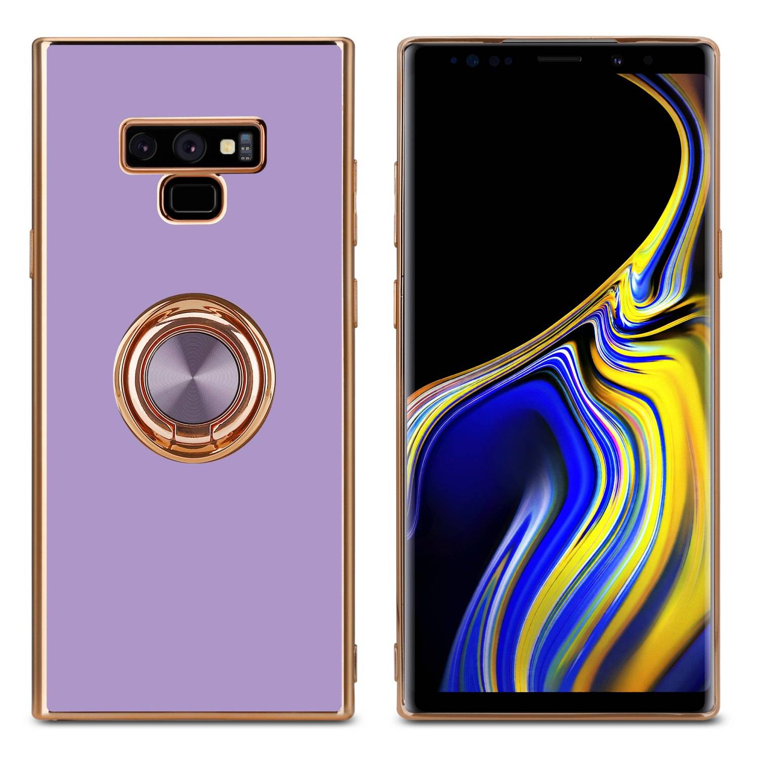 Cadorabo Schutzhülle für Samsung Galaxy NOTE 9 Hülle in Lila Etui Case Cover Kameraschutz magnetische Autohalterung