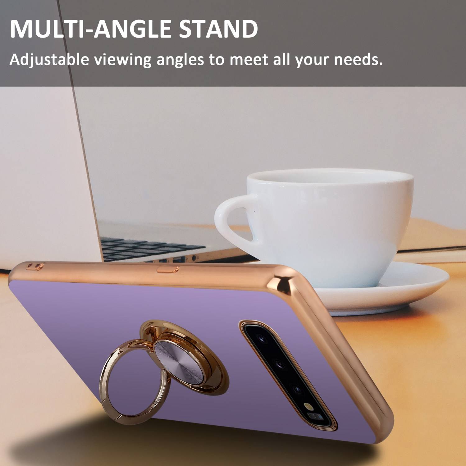 Cadorabo Schutzhülle für Samsung Galaxy S10 4G Hülle in Lila Etui Case Cover Kameraschutz magnetische Autohalterung