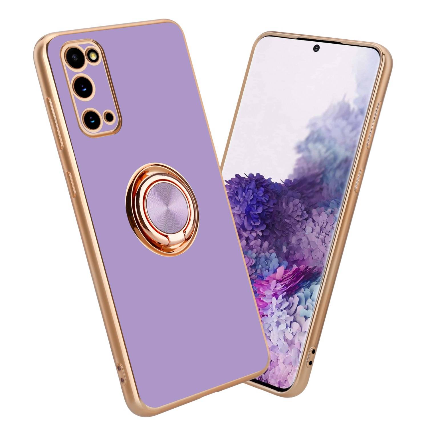 Cadorabo Schutzhülle für Samsung Galaxy S20 Hülle in Lila Etui Case Cover Kameraschutz magnetische Autohalterung