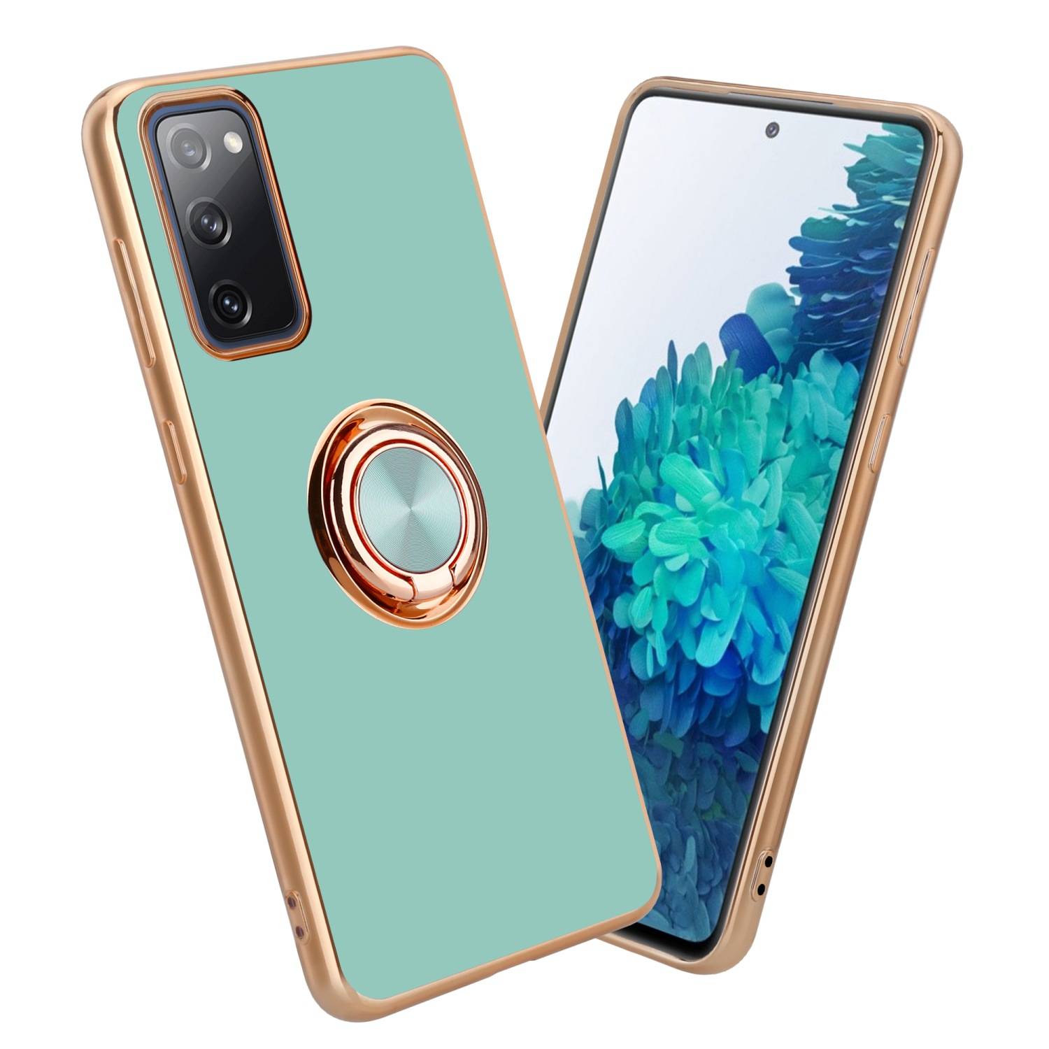 Cadorabo Schutzhülle für Samsung Galaxy S20 FE Hülle in Türkis Etui Case Cover Kameraschutz magnetische Autohalterung