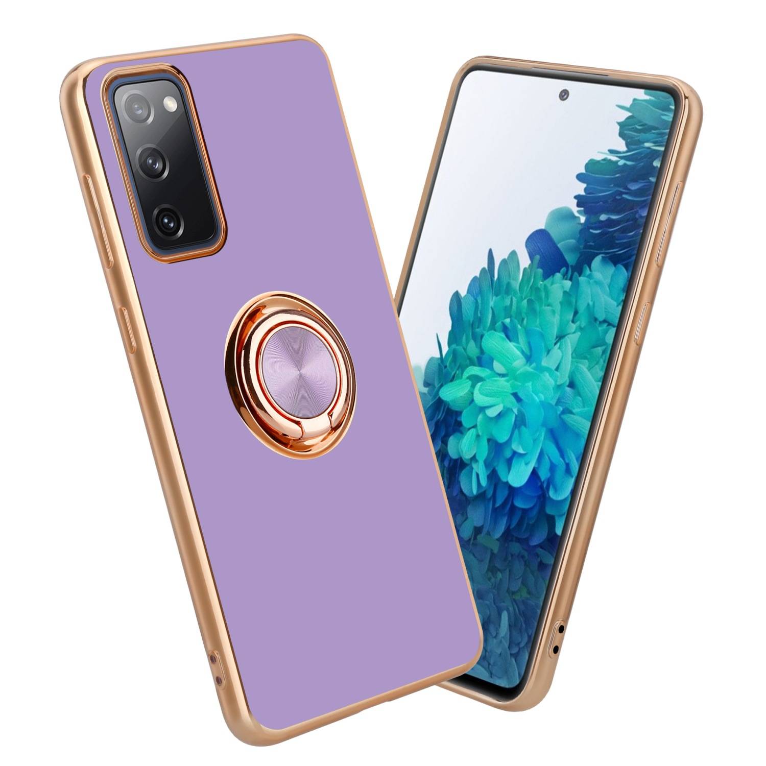 Cadorabo Schutzhülle für Samsung Galaxy S20 FE Hülle in Lila Etui Case Cover Kameraschutz magnetische Autohalterung