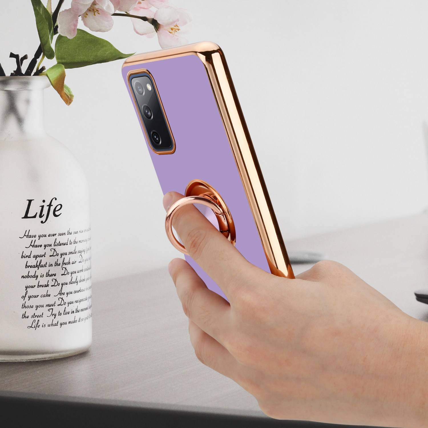 Cadorabo Schutzhülle für Samsung Galaxy S20 FE Hülle in Lila Etui Case Cover Kameraschutz magnetische Autohalterung