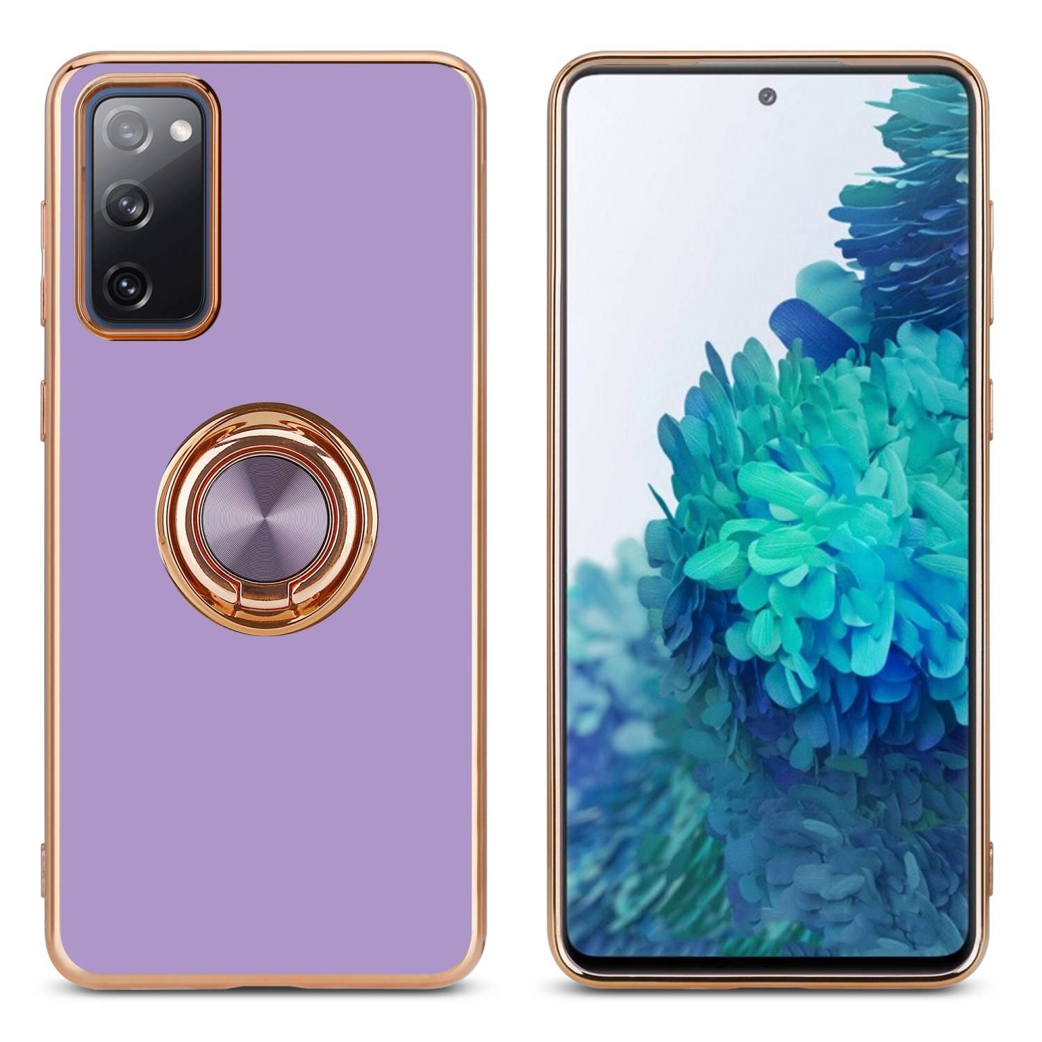 Cadorabo Schutzhülle für Samsung Galaxy S20 FE Hülle in Lila Etui Case Cover Kameraschutz magnetische Autohalterung