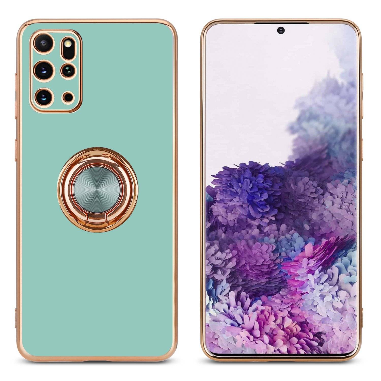 Cadorabo Schutzhülle für Samsung Galaxy S20 PLUS Hülle in Türkis Etui Case Cover Kameraschutz magnetische Autohalterung