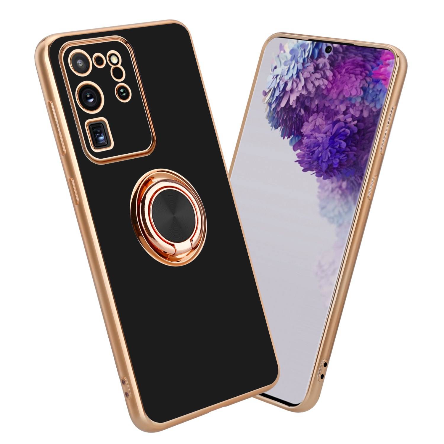 Cadorabo Schutzhülle für Samsung Galaxy S20 ULTRA Hülle in Schwarz Etui Case Cover Kameraschutz magnetische