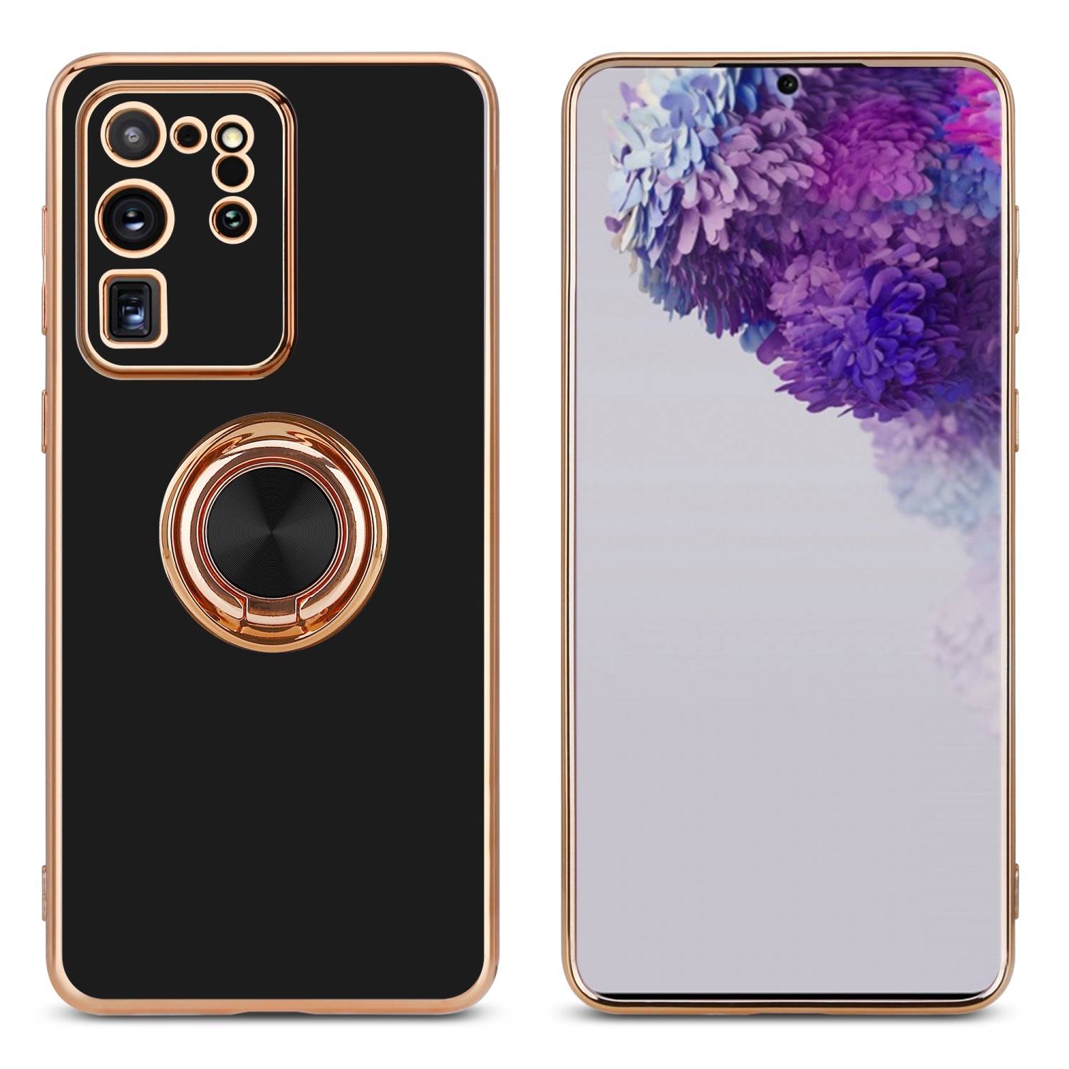 Cadorabo Schutzhülle für Samsung Galaxy S20 ULTRA Hülle in Schwarz Etui Case Cover Kameraschutz magnetische