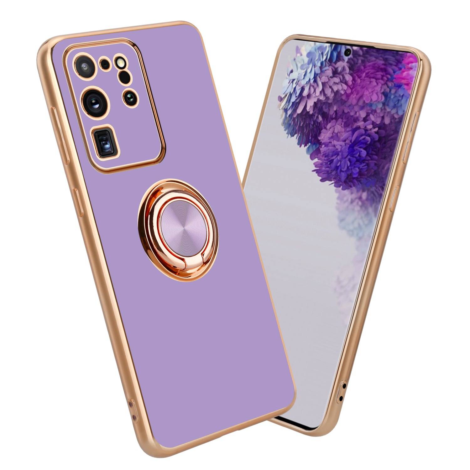 Cadorabo Schutzhülle für Samsung Galaxy S20 ULTRA Hülle in Lila Etui Case Cover Kameraschutz magnetische Autohalterung