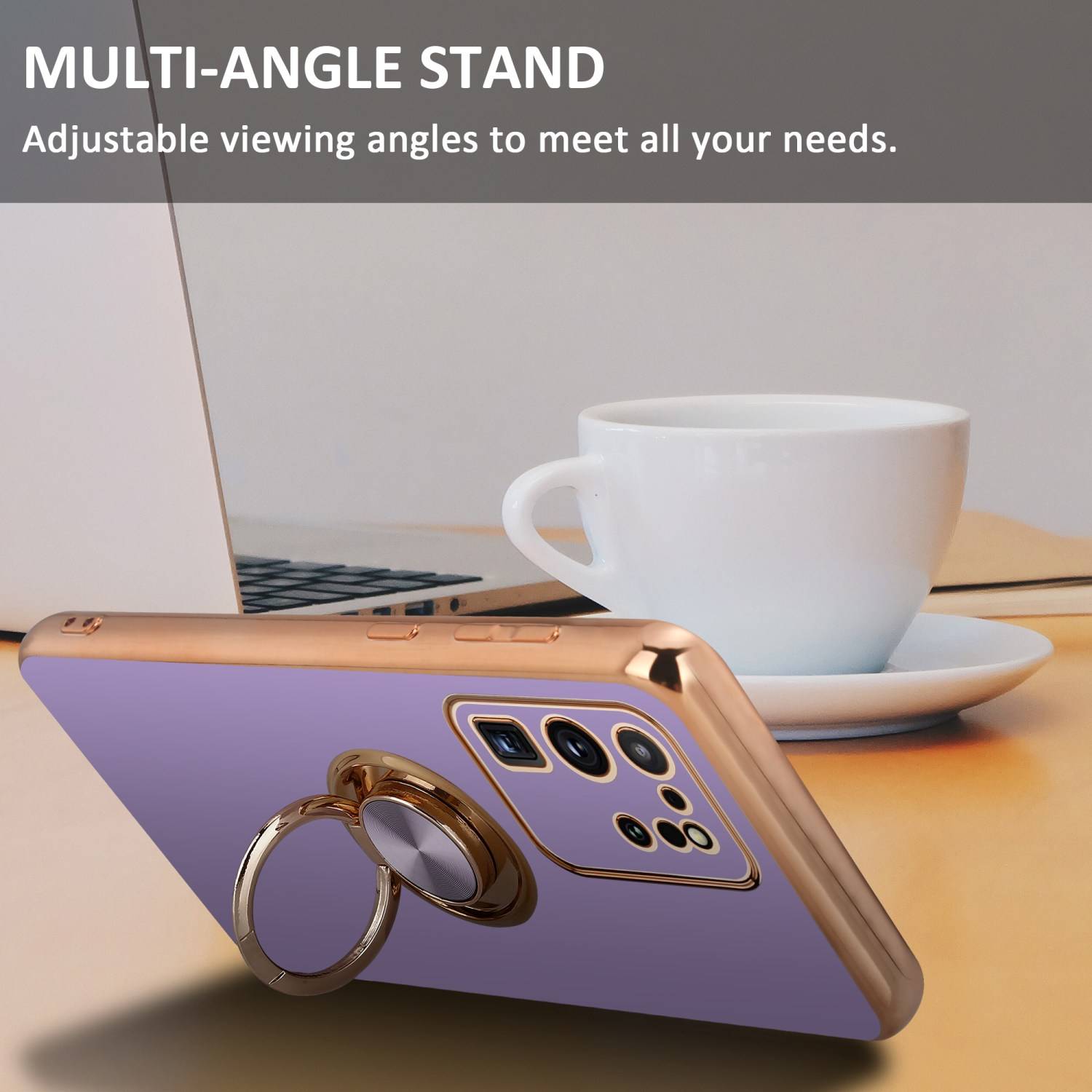 Cadorabo Schutzhülle für Samsung Galaxy S20 ULTRA Hülle in Lila Etui Case Cover Kameraschutz magnetische Autohalterung