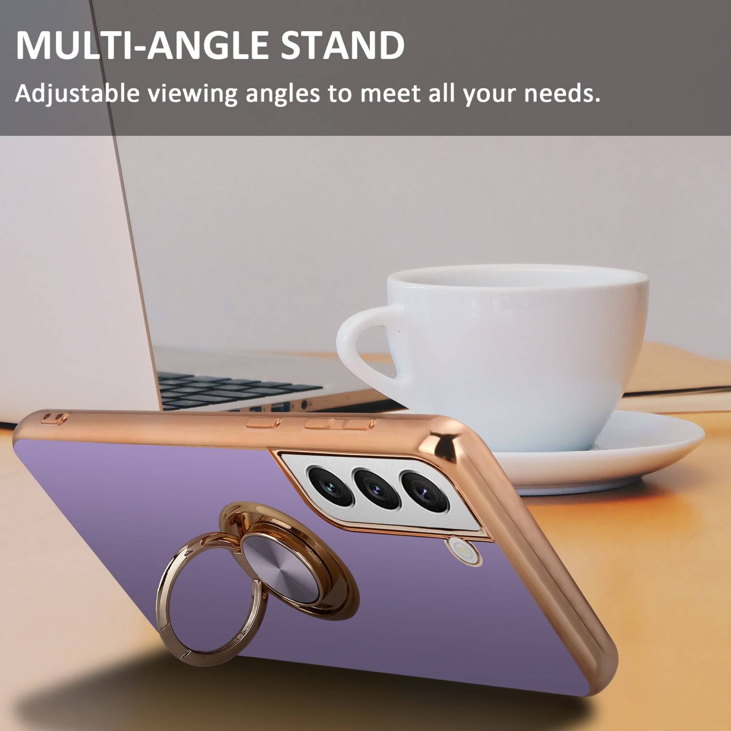 Cadorabo Schutzhülle für Samsung Galaxy S21 5G Hülle in Lila Etui Case Cover Kameraschutz magnetische Autohalterung
