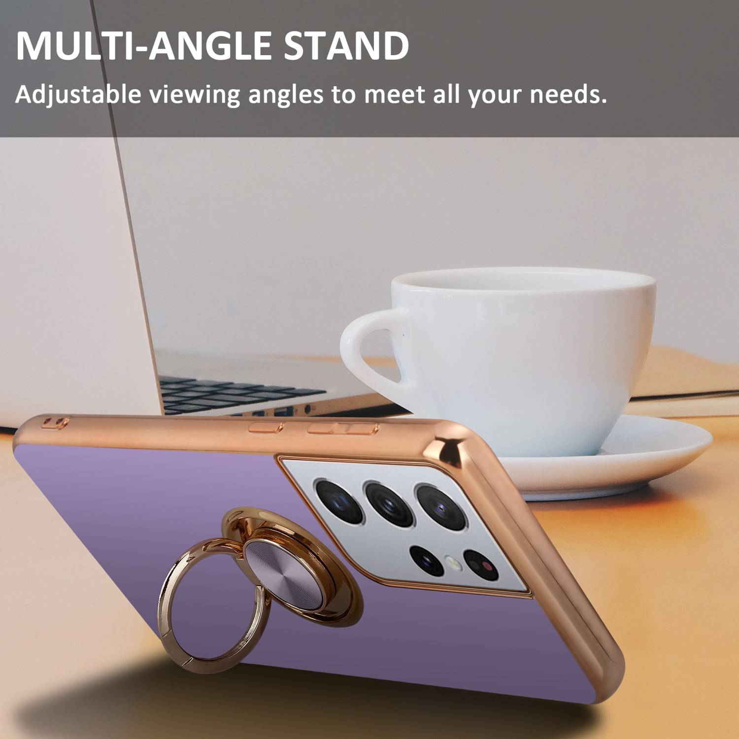 Cadorabo Schutzhülle für Samsung Galaxy S21 ULTRA Hülle in Lila Etui Case Cover Kameraschutz magnetische Autohalterung