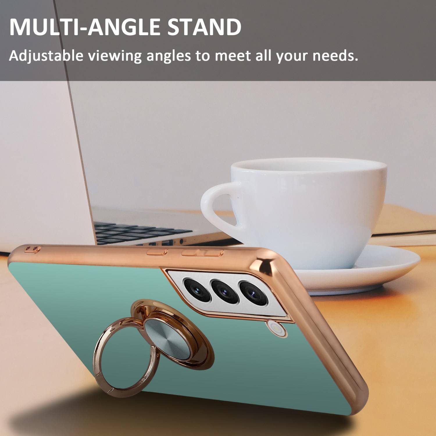 Cadorabo Schutzhülle für Samsung Galaxy S22 PLUS Hülle in Türkis Etui Case Cover Kameraschutz magnetische Autohalterung