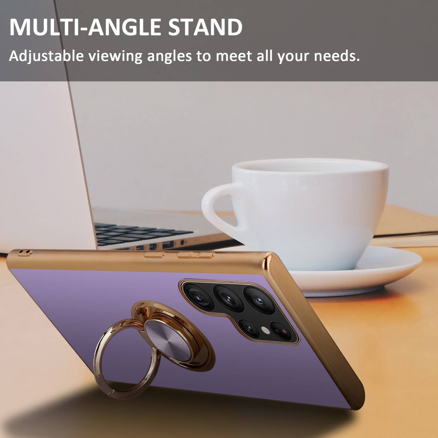 Cadorabo Schutzhülle für Samsung Galaxy S22 ULTRA Hülle in Lila Etui Case Cover Kameraschutz magnetische Autohalterung