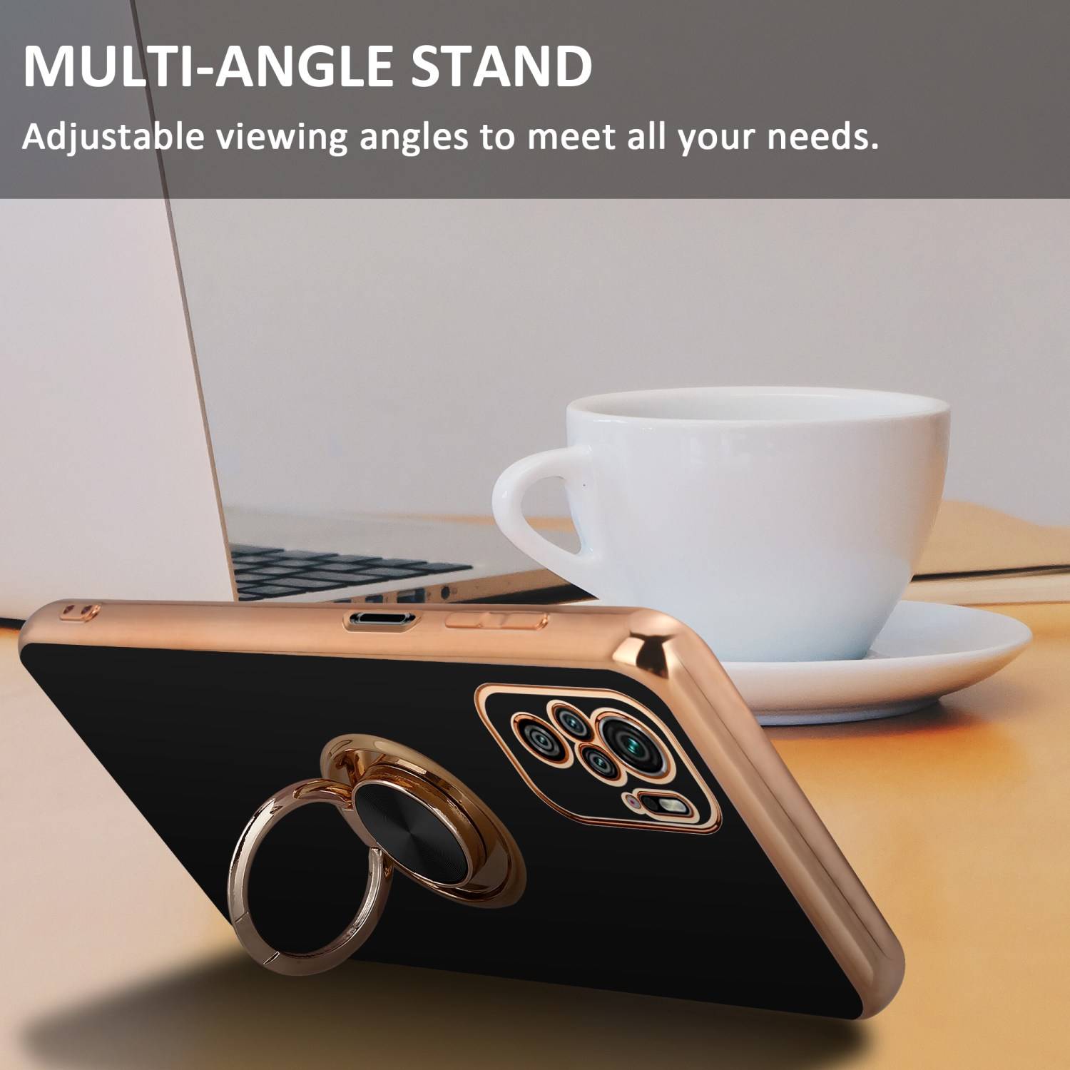 Cadorabo Schutzhülle für Xiaomi RedMi NOTE 10 4G / RedMi NOTE 10S Hülle in Schwarz Etui Case Cover Kameraschutz