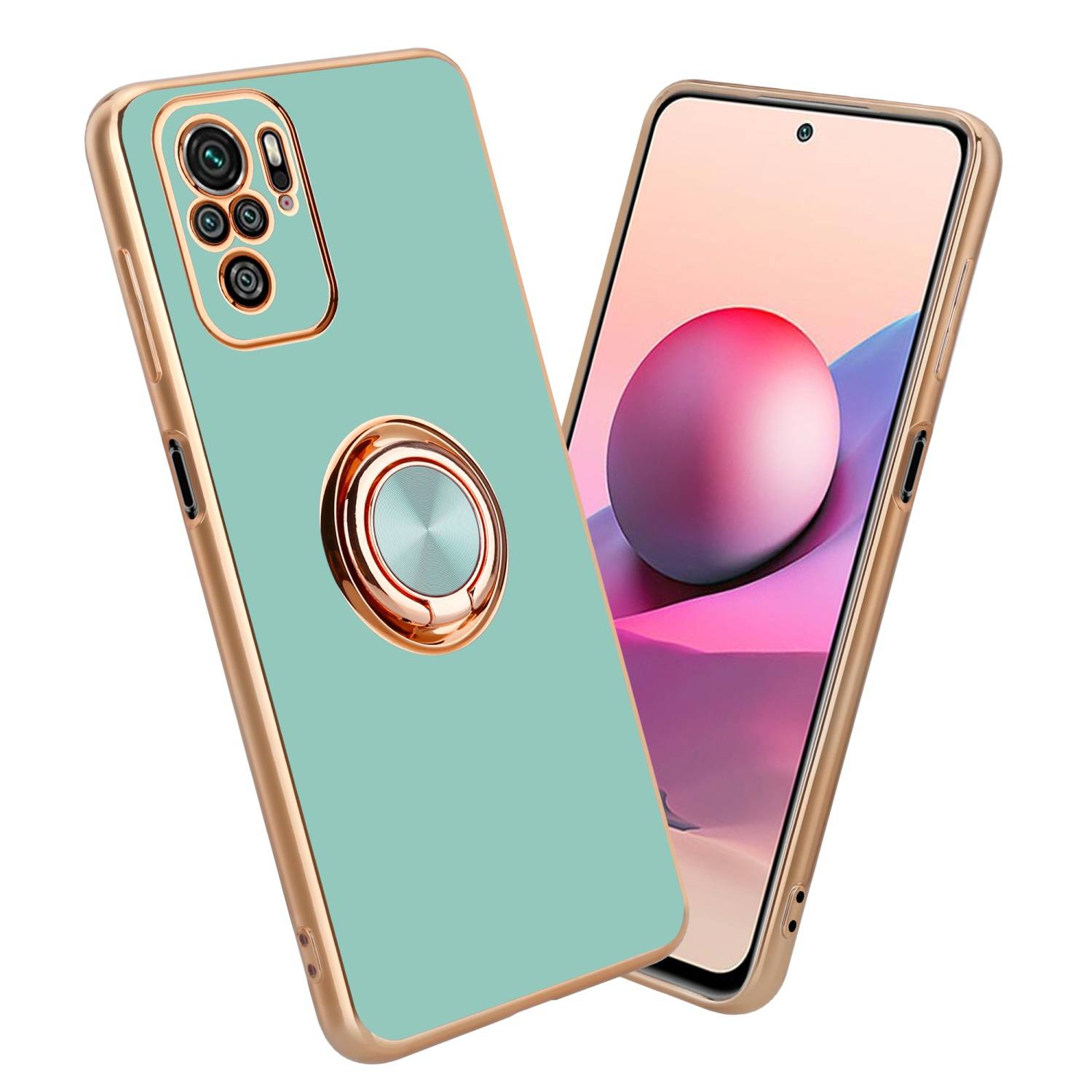 Cadorabo Schutzhülle für Xiaomi RedMi NOTE 10 4G / RedMi NOTE 10S Hülle in Türkis Etui Case Cover Kameraschutz