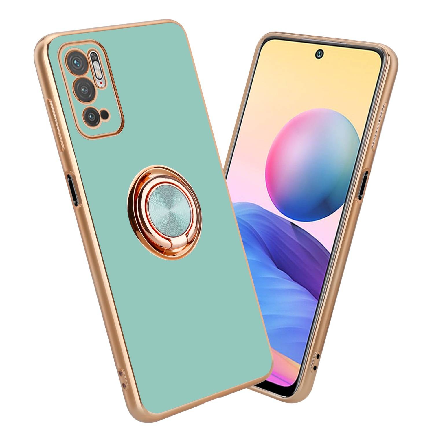 Cadorabo Schutzhülle für Xiaomi RedMi NOTE 10 5G / POCO M3 PRO 5G Hülle in Türkis Etui Case Cover Kameraschutz
