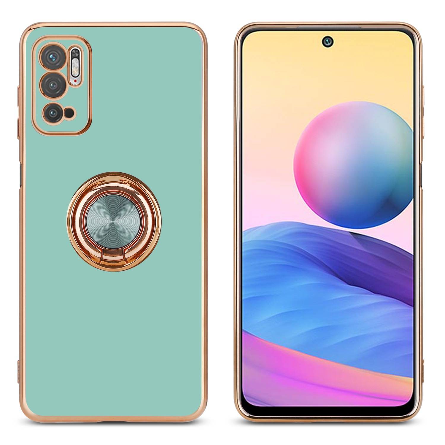 Cadorabo Schutzhülle für Xiaomi RedMi NOTE 10 5G / POCO M3 PRO 5G Hülle in Türkis Etui Case Cover Kameraschutz