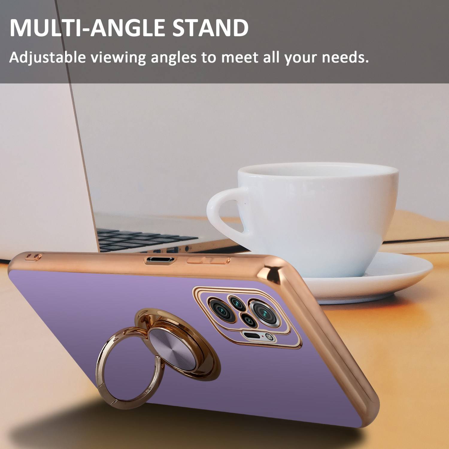 Cadorabo Schutzhülle für Xiaomi RedMi NOTE 10 PRO Hülle in Lila Etui Case Cover Kameraschutz magnetische Autohalterung