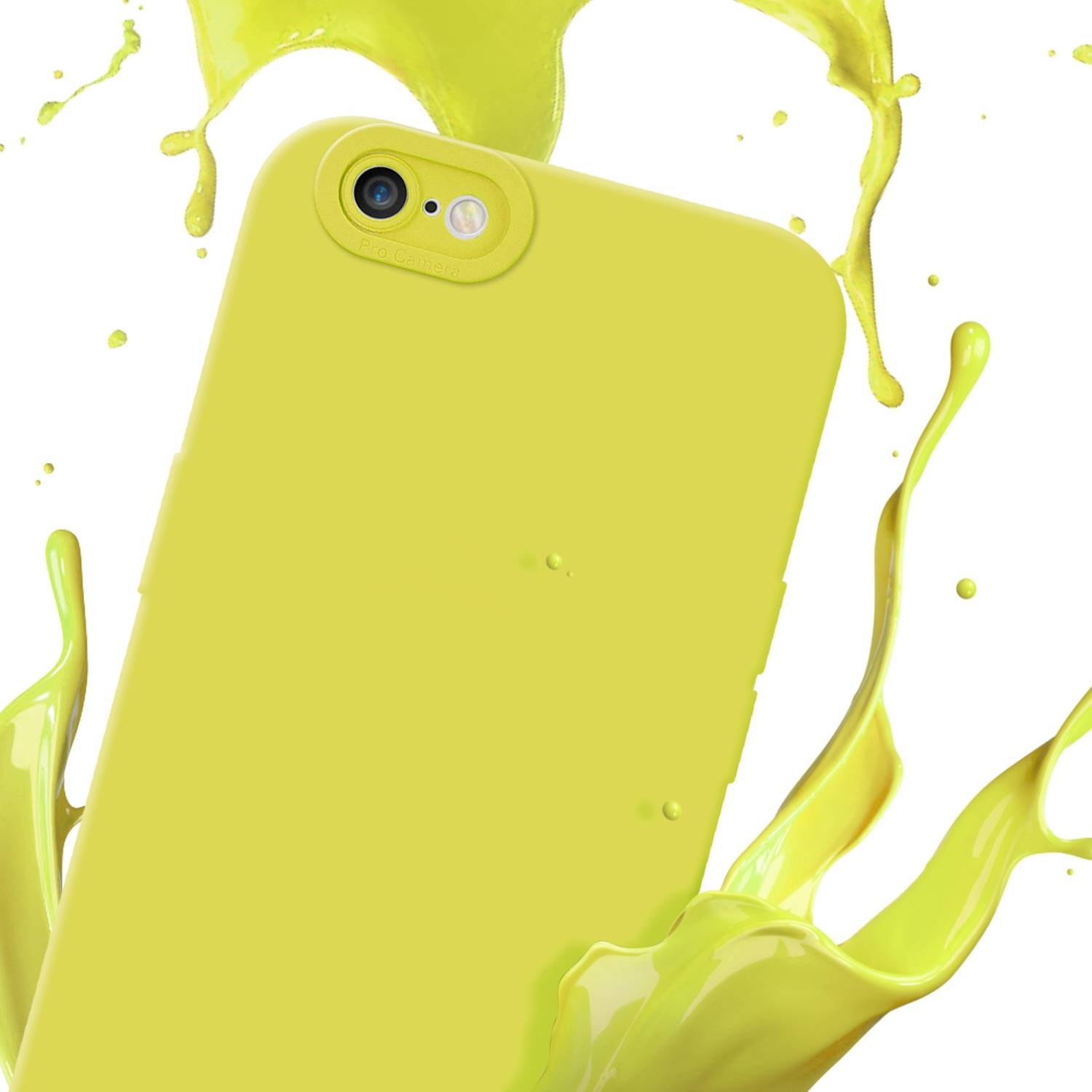 Cadorabo Hülle für Apple iPhone 6 / 6S Schutz Hülle in Gelb TPU Silikon Etui Case Handyhülle