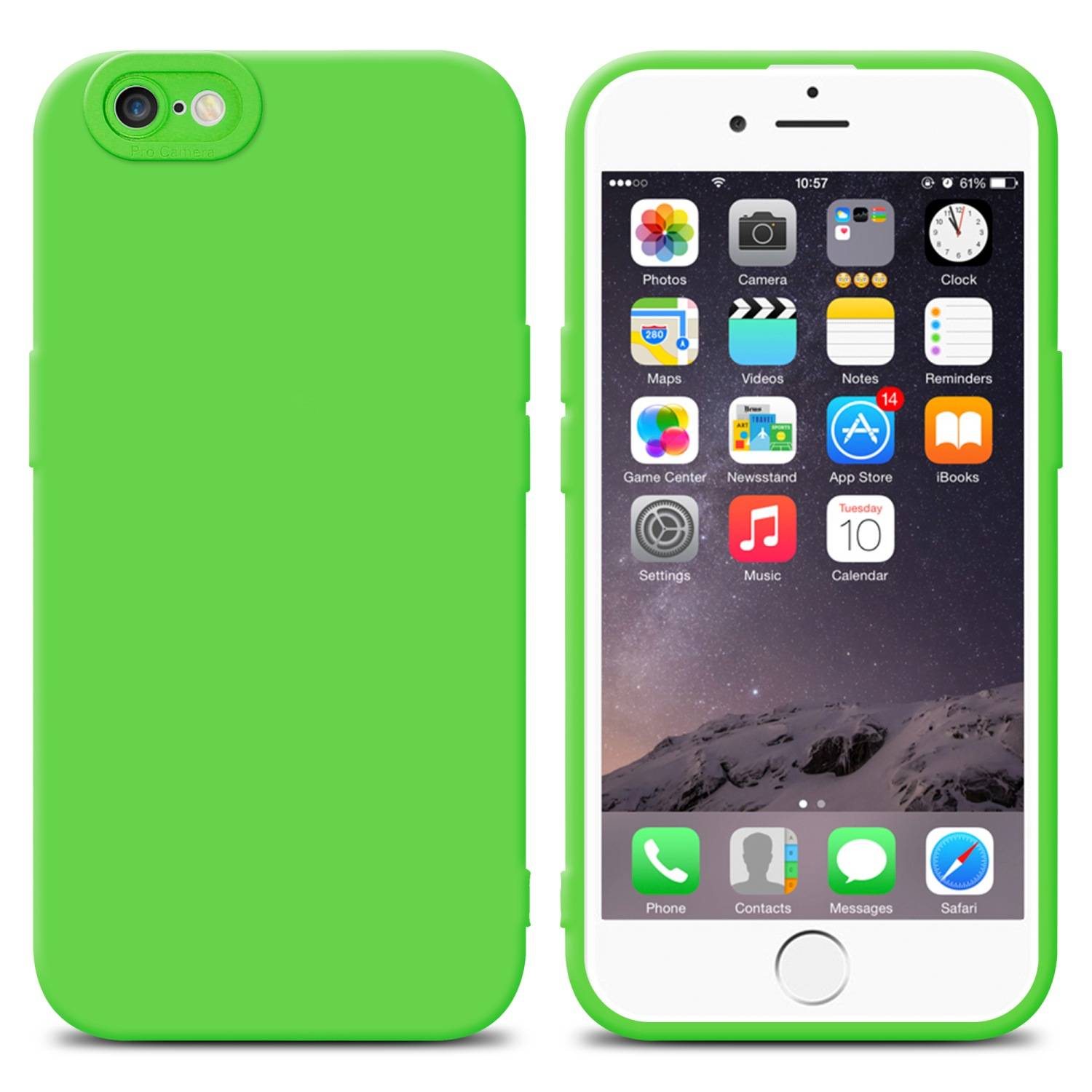 Cadorabo Hülle für Apple iPhone 6 / 6S Schutz Hülle in Grün TPU Silikon Etui Case Handyhülle